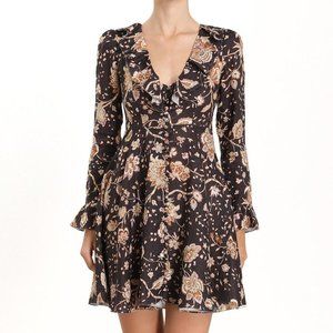 Zimmermann Veneto Short Plunge Ruffle Dress